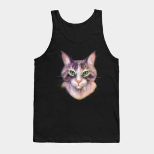 Maine Coon Cat with Green Eyes Tank Top